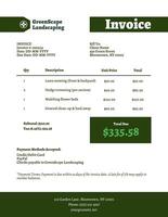 Landscaping Company Invoice Template