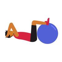 animerad man utför alternerande vrist nå, en dynamisk flexibilitet och kärna träning. video