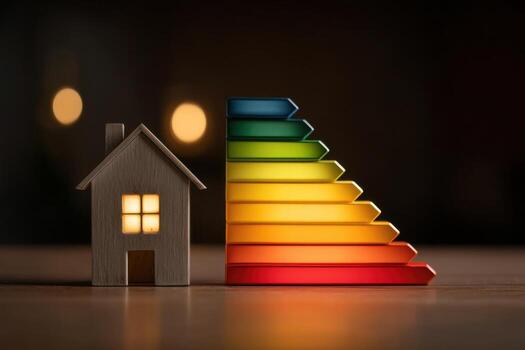 Energy efficiency of home and energy efficiency chart photo
