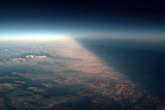 A view of the sun shining through the clouds photo