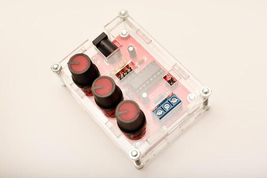 An assembled radio-electronic device. The signal generator. DIY kit for assembling an electronics enthusiast. photo