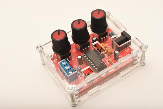 Finished electronic circuit board. The signal generator. DIY kit for assembling an electronics enthusiast. photo