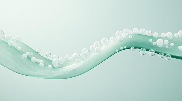 Abstract flowing water with bubbles photo