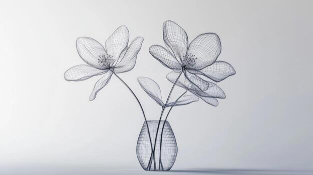 resumen estructura metálica flores en florero foto