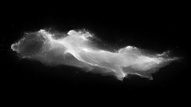 Abstract grayscale particle cloud formation photo