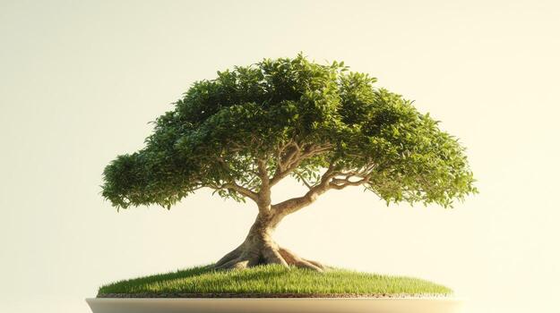 Digital bonsai in a planter photo