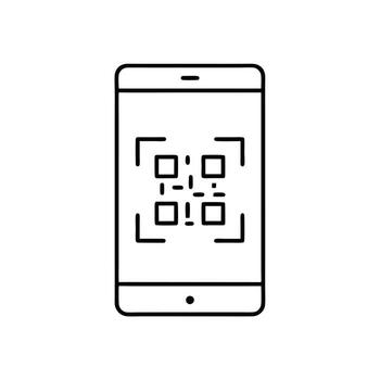 teléfono inteligente exploración un qr código con un digital interfaz vector