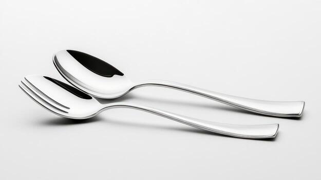 Elegant spoon and fork set photo