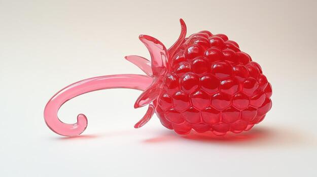 Red raspberry, 3D rendering photo