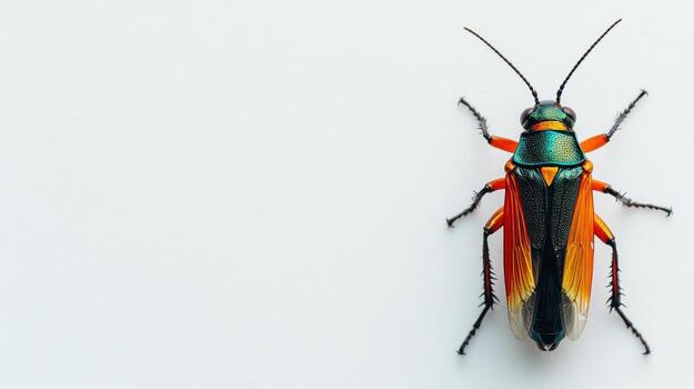 Vivid insect, top-down view photo