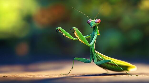 de cerca de un estilizado Orando mantis foto