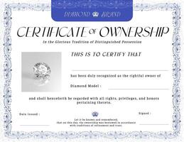 Victorian Clean Blue Certificate of Ownership Template Design