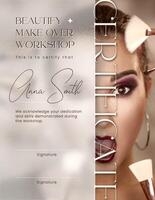 Make Over Workshop Certificate template