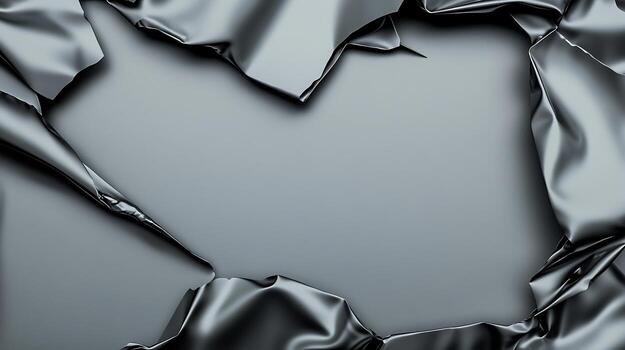 Crumpled Metallic Surface with Torn Edges, Creating an Abstract Frame Effect photo