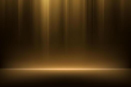 Empty black and gold studio room background. Dark gold background. Space for selling products on the website. Empty room with light effect. illustration. vector