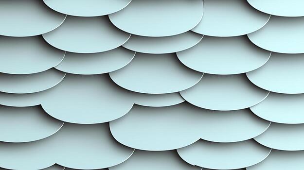 Abstract pattern of overlapping scalloped shapes in soft blue tones, creating a textured background photo