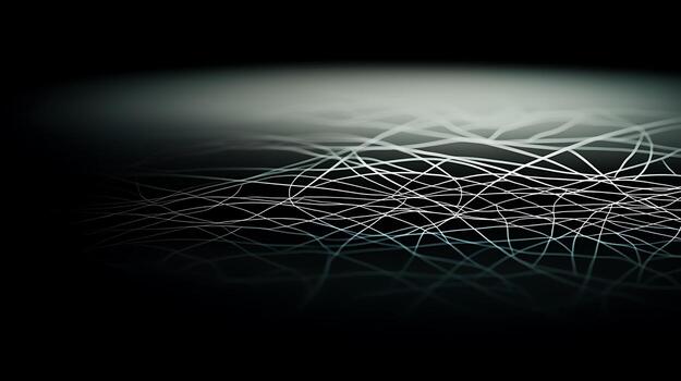 Abstract representation of interconnected lines on a dark background, creating a sense of depth photo