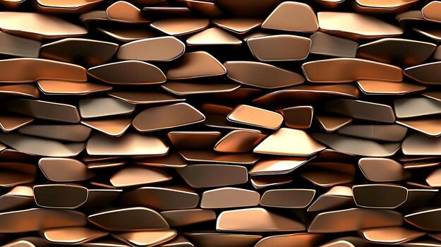 Abstract texture of smooth, polished stones arranged in layers, creating a warm, inviting atmosphere photo