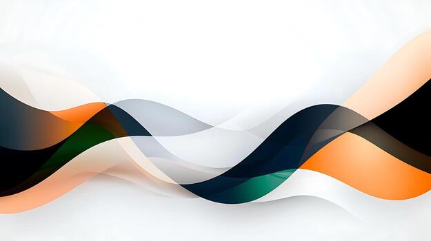 Abstract waves in vibrant colors flowing across a white background, creating a dynamic visual effect photo