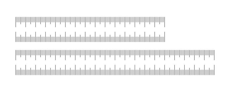 Metrics indicator 15, 20 cm. Metric rulers. Measuring tool. Scale for ruler in centimeters. Fifteen, twenty centimeters measuring scales. Measuring scales black icon. vector