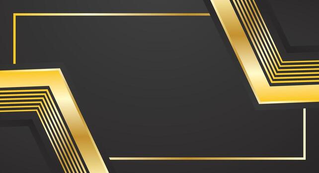 Abstract geometric luxury background with shiny gold square corner lines for certificate vector