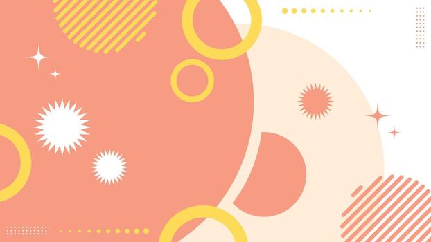 Modern abstract background with pastel circles and starburst shapes vector