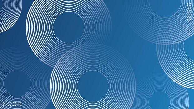 Modern blue gradient circles concentric lines banner background. vector