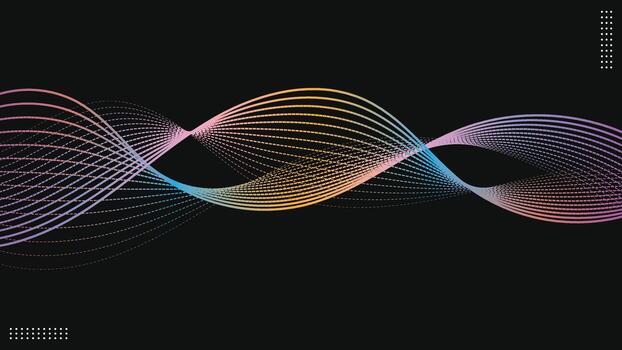 resumen moderno vistoso degradado líneas olas en negro antecedentes. vector