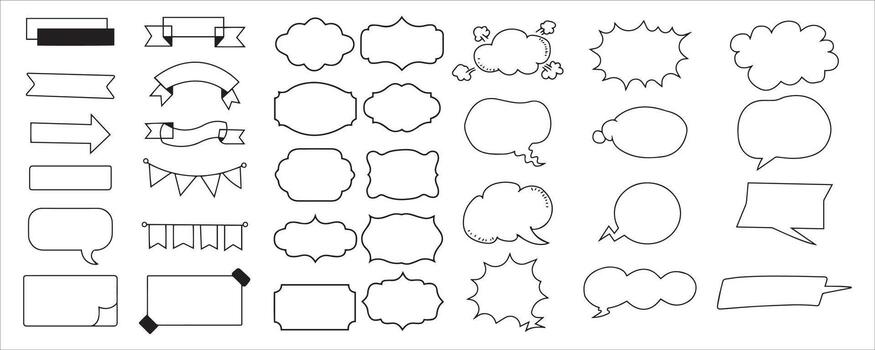 A set of different shapes and shapes for a drawing vector