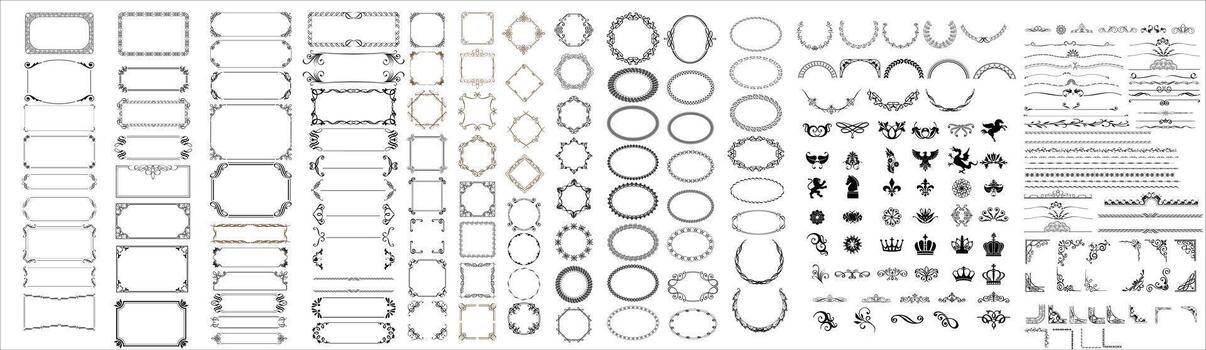 A large collection of different shapes and patterns vector