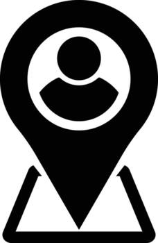 location marker with person icon . featuring a stylized person. representing locations and human connection symbol. Map pointer sign vector