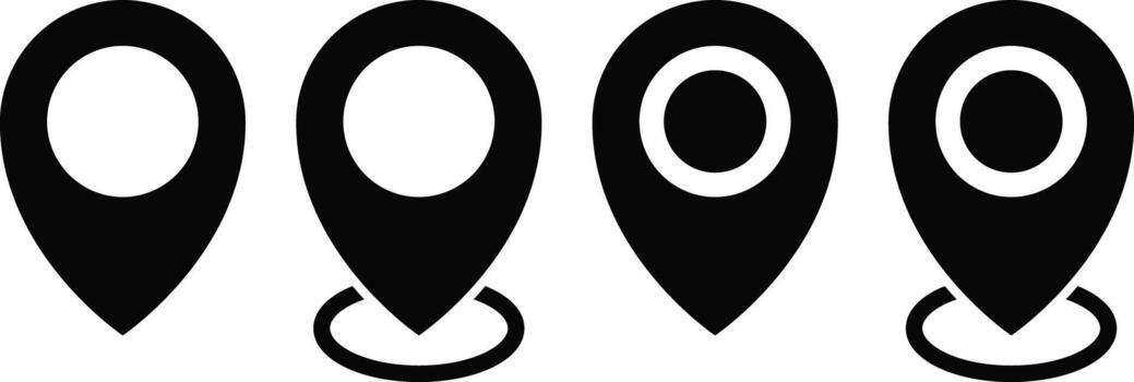 Map pin icons. Map marker pointer icon. travel destination. GPS location symbol collection. Navigation symbol. Modern map markers, vector