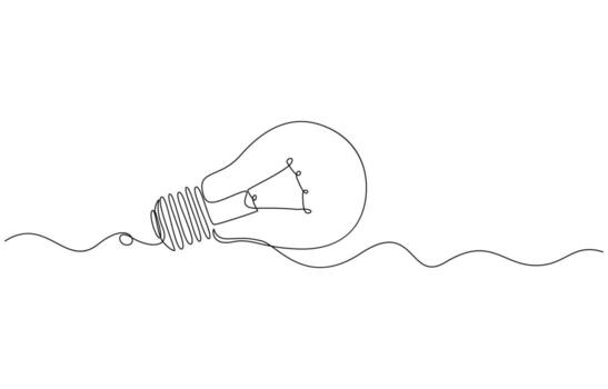 Lightbulb in simple linear style vector