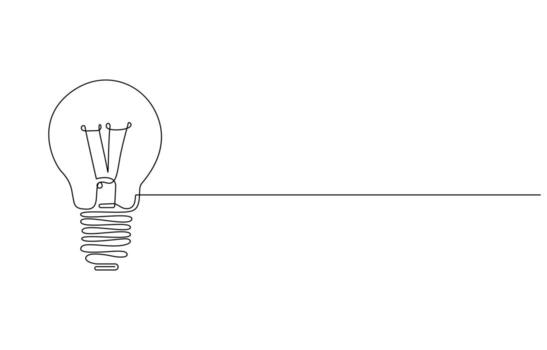 Lightbulb in simple linear style. Idea, brainstorm concept vector