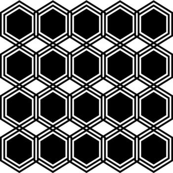 negro y blanco hexagonal panal resumen geométrico cuadrícula modelo vector