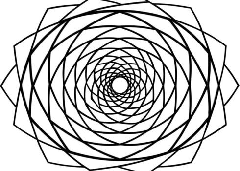 Geometric spiral design illustration with polygon shapes for abstract art and hypnotic patterns design vector