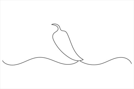 Clean outline of chilli icon in continuous one line style modern look vector