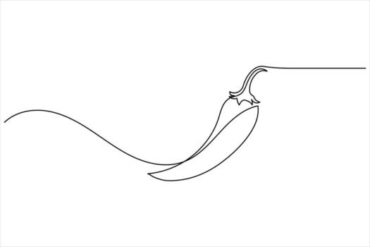 Continuous line chilli icon design in minimal look vector