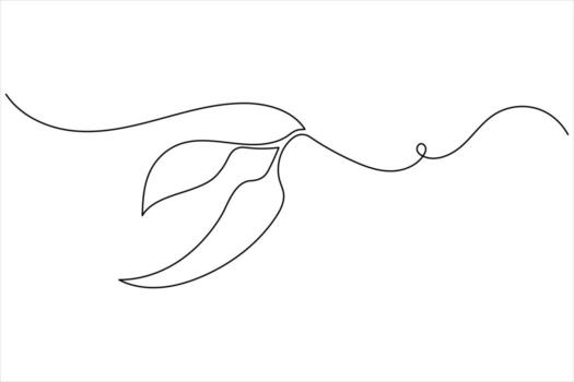 Abstract chilli icon drawn in one line minimalist design on white background vector