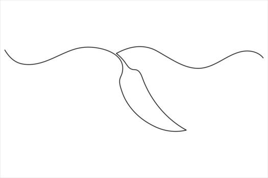 Minimalist chilli icon continuous line art for design vector