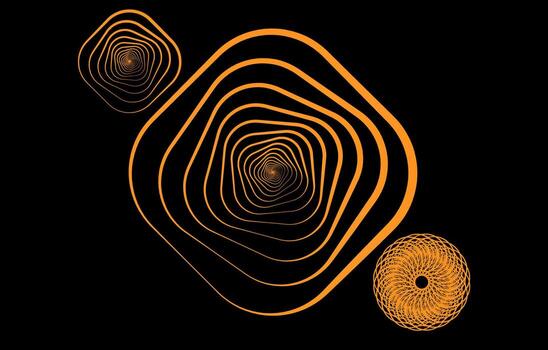 Abstract Orange Spirals and Patterns, Orange Void Patterns vector