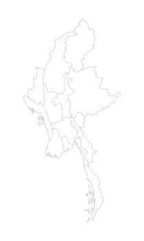 Myanmar Outline Map, High Resolution Template. vector