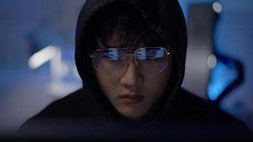 hacker working on penetration testing and cybersecurity exploits to analyze digital security vulnerabilities. video