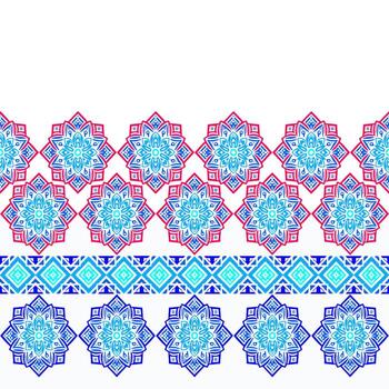 a set of blue and red geometric patterns vector