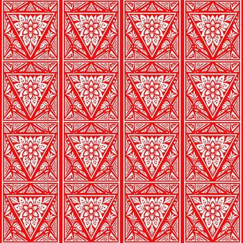 a red and white pattern with geometric shapes vector
