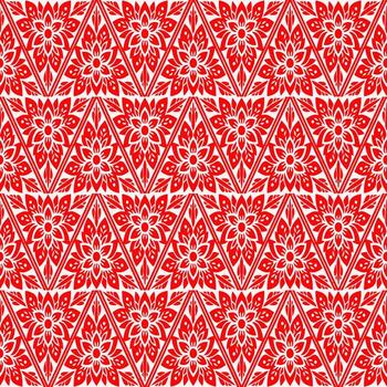 a red and white pattern with a geometric design vector