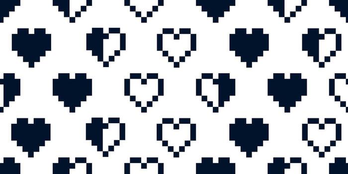 corazón sin costura modelo . sin costura modelo con corazones en 8 poco retro estilo presentando lleno y medio lleno diseños Perfecto para antecedentes juegos digital arte, imprimir, fondo de pantalla, textil diseño. vector