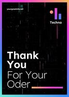 Black IT Business Thank You Card Template