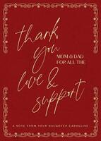 Red Thank You Card for Parent Template Portrait Version