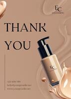 Cosmetic Beige Thank You Greeting Card template
